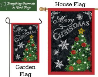 Merry Christmas Tree 300 denier polyester garden flag & house flags.