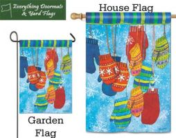 Warm Woolen Mittens Breeze Art garden flag and house flag combo image by Everything Doormats.